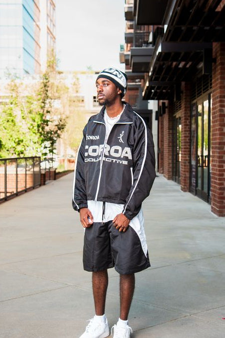 Kingdom Black Windbreaker Shorts